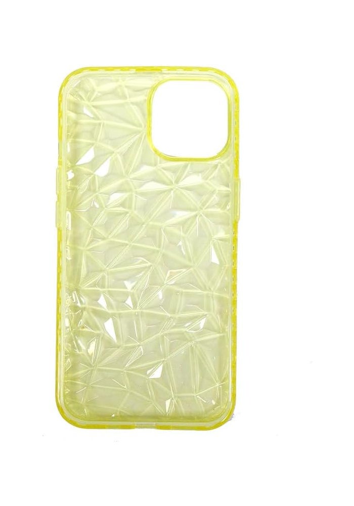 DAISO Crystal Cut Smartphone Case for iPhone 14 - Yellow - Image 1
